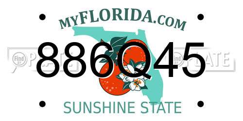 886Q45 Florida License Plate