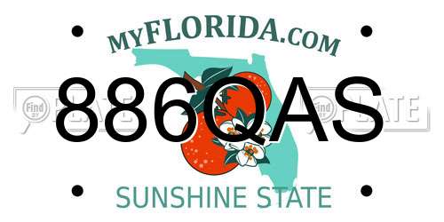 886QAS Florida License Plate