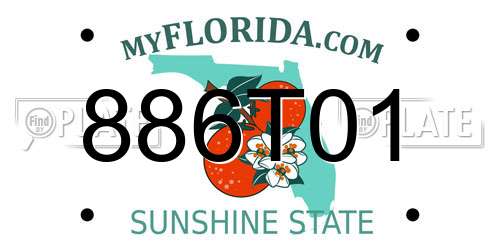 886T01 Florida License Plate