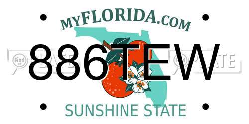 886TEW Florida License Plate