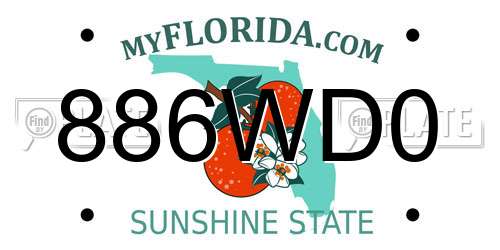 886WD0 Florida License Plate