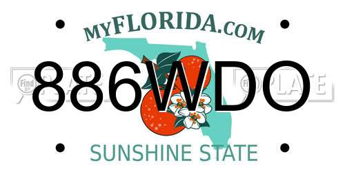 886WDO Florida License Plate