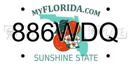 886WDQ Florida License Plate