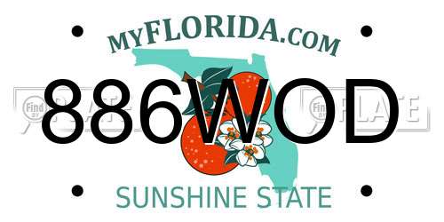 886WOD Florida License Plate