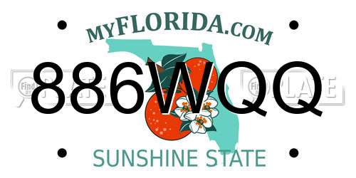 886WQQ Florida License Plate