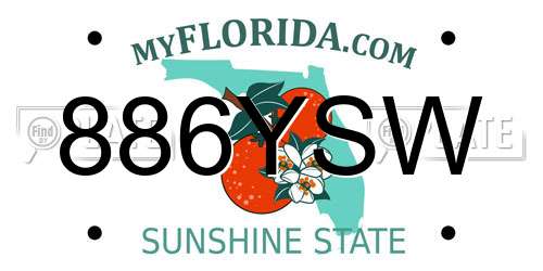 886YSW Florida License Plate