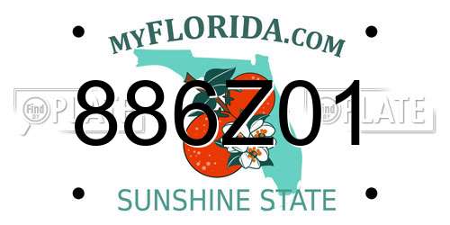 886Z01 Florida License Plate