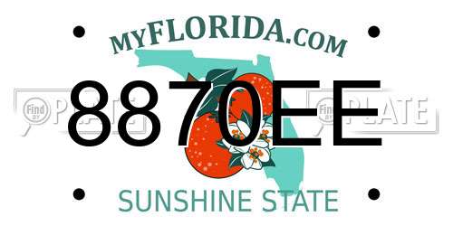 8870EE Florida License Plate