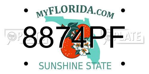 8874PF Florida License Plate