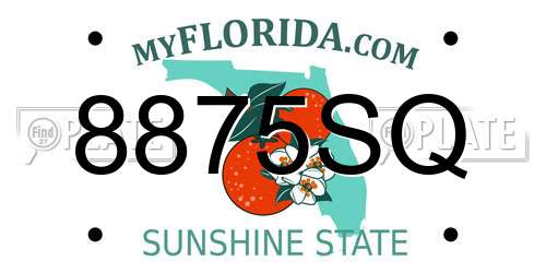 8875SQ Florida License Plate