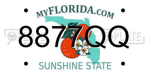 8877QQ Florida License Plate