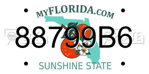 88799B6 Florida License Plate