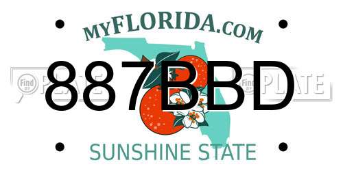 887BBD Florida License Plate