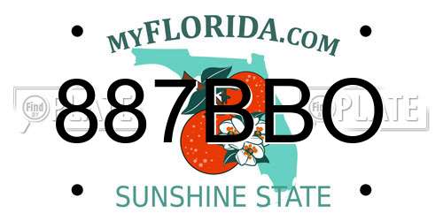887BBO Florida License Plate