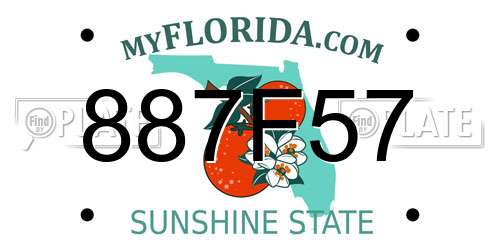 887F57 Florida License Plate
