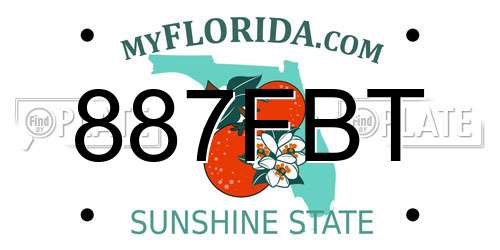887FBT Florida License Plate