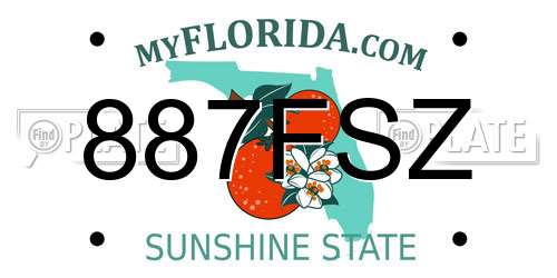 887FSZ Florida License Plate