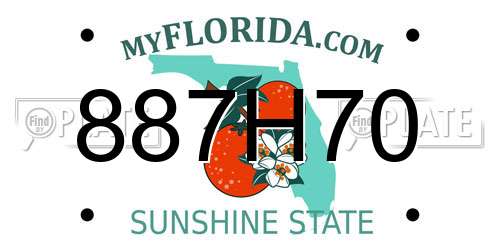 887H70 Florida License Plate