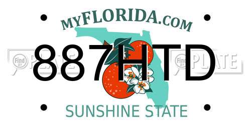 887HTD Florida License Plate