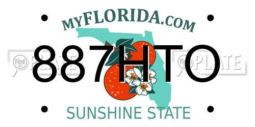 887HTO Florida License Plate
