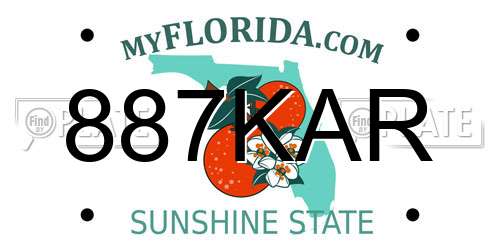 887KAR Florida License Plate