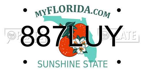 887LUY Florida License Plate
