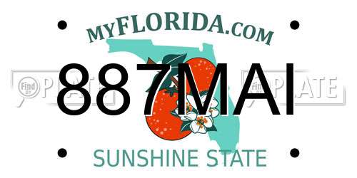 887MAI Florida License Plate