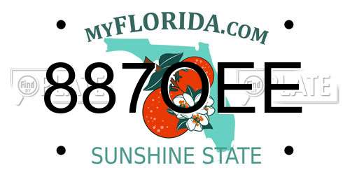 887OEE Florida License Plate