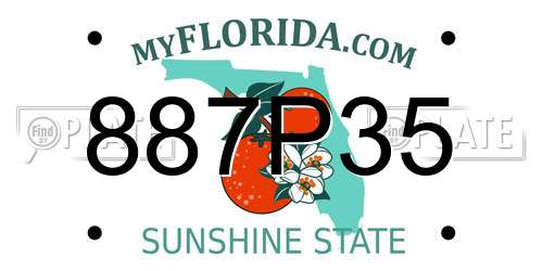 887P35 Florida License Plate