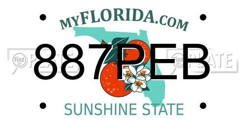 887PEB Florida License Plate