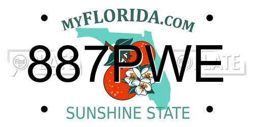 887PWE Florida License Plate