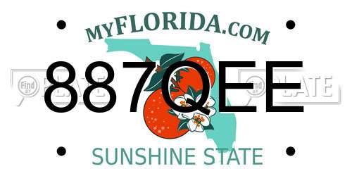 887QEE Florida License Plate