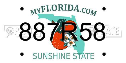 887R58 Florida License Plate