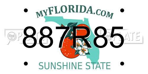 887R85 Florida License Plate