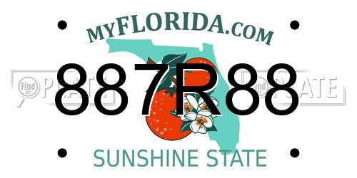 887R88 Florida License Plate