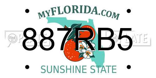 887RB5 Florida License Plate