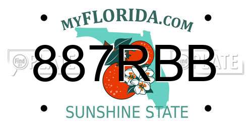 887RBB Florida License Plate