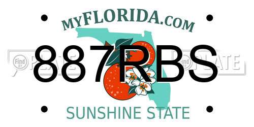 887RBS Florida License Plate