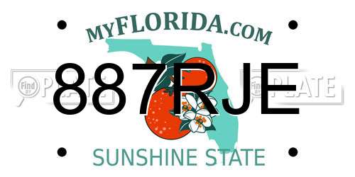 887RJE Florida License Plate
