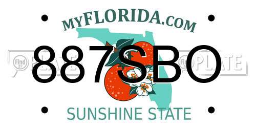 887SBO Florida License Plate