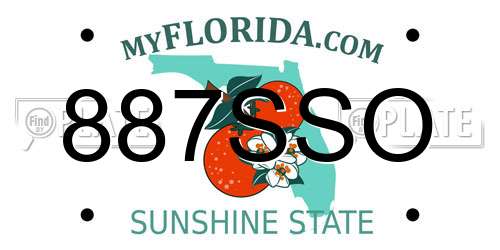 887SSO Florida License Plate