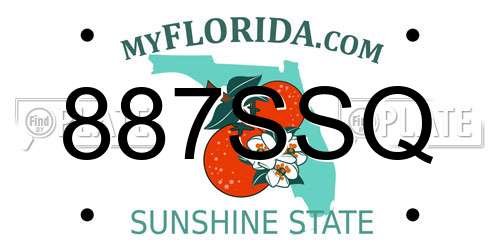 887SSQ Florida License Plate