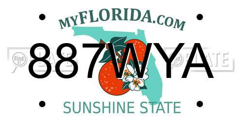 887WYA Florida License Plate