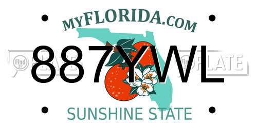 887YWL Florida License Plate