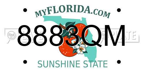 8883QM Florida License Plate