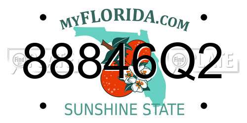 88846Q2 Florida License Plate