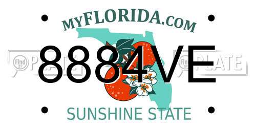 8884VE Florida License Plate