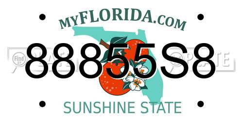 88855S8 Florida License Plate