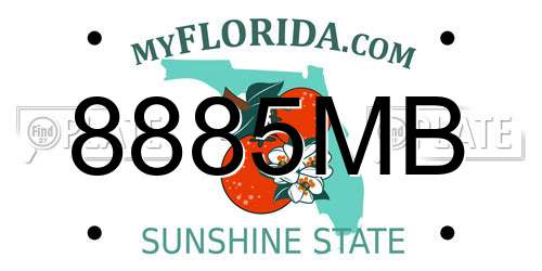 8885MB Florida License Plate