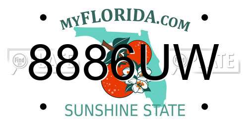 8886UW Florida License Plate